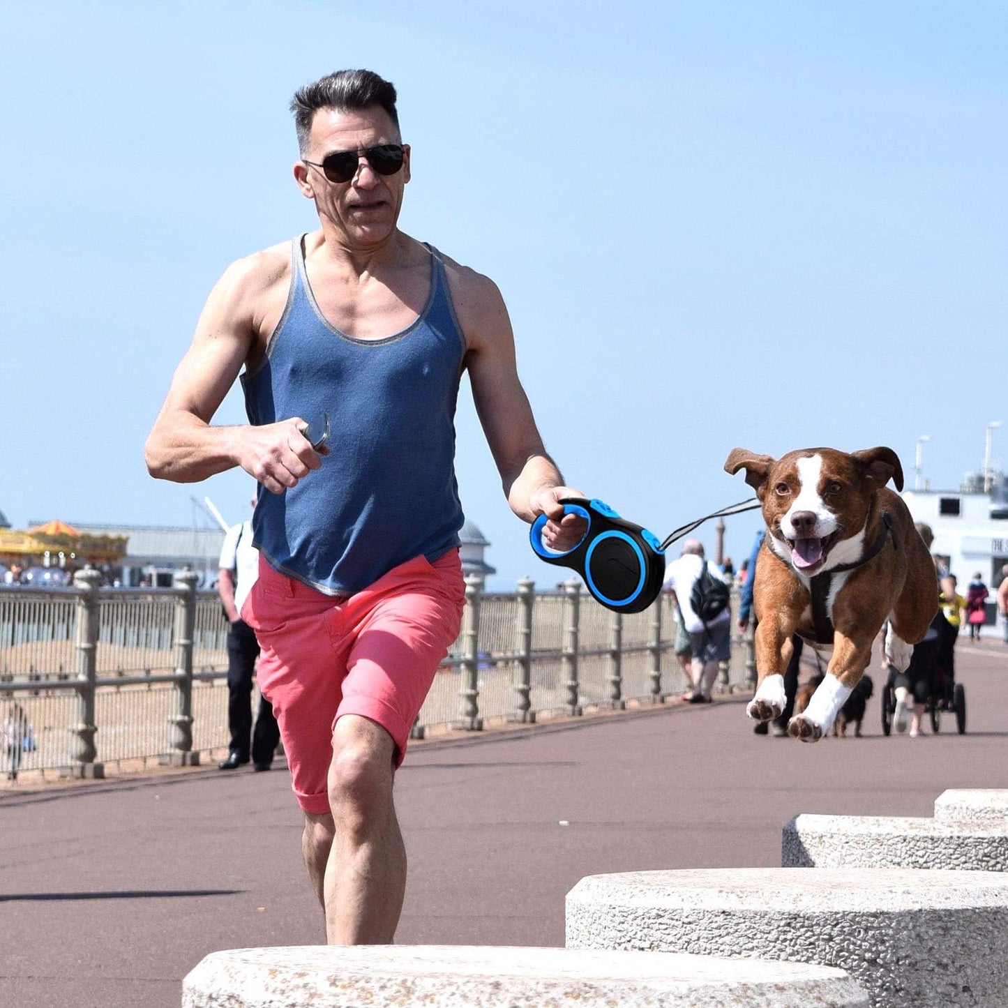 Laisse pour chien - EasyRoll™ - Bleu - Mr Chien