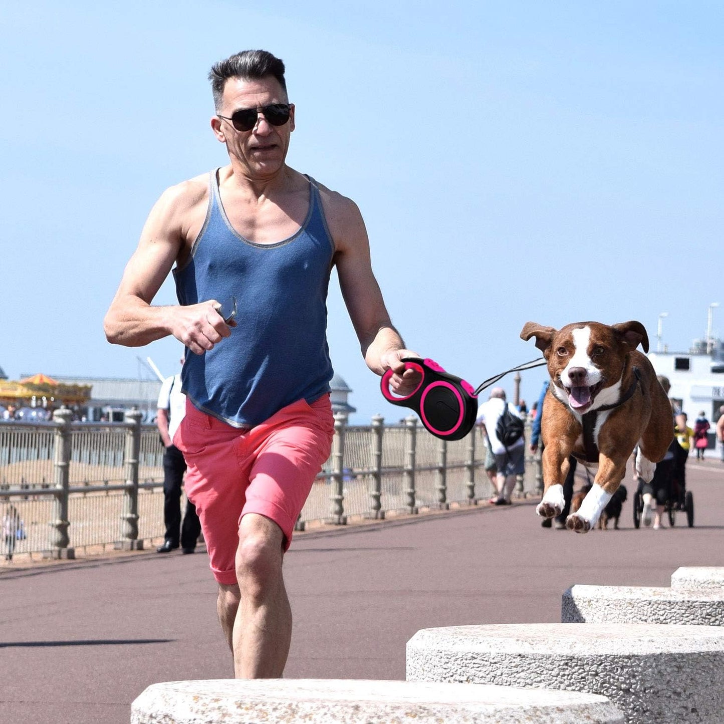Laisse pour chien - EasyRoll™ - Rose - Mr Chien