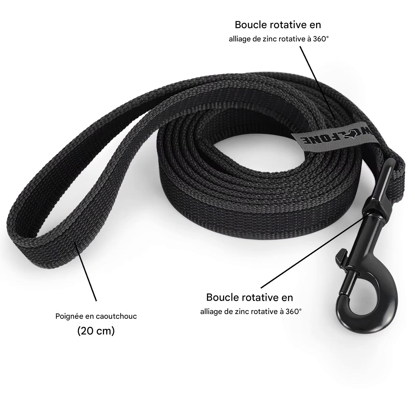 Laisse pour chien - Nylong™ - Noir - Mr Chien