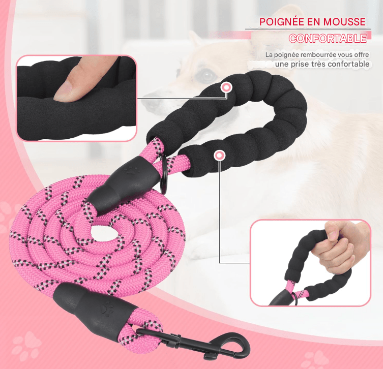 Laisse pour chien - StrongLeash™ - Rose - Mr Chien