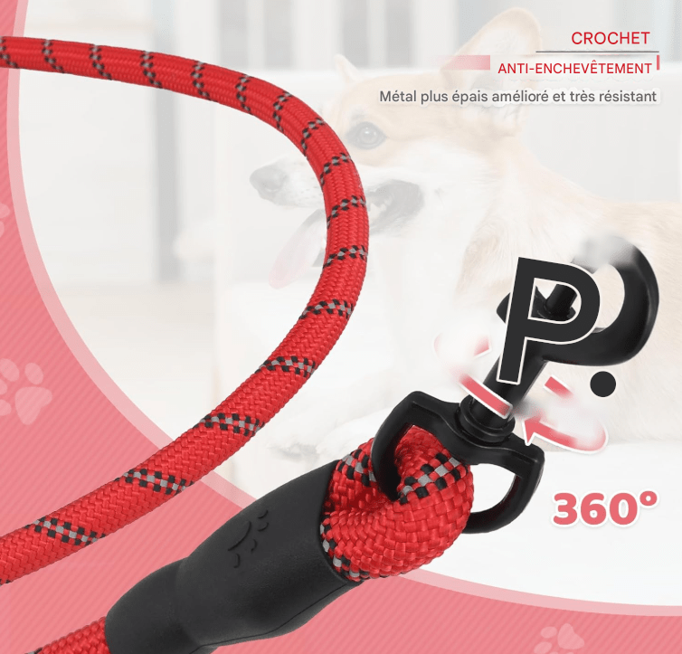 Laisse pour chien - StrongLeash™ - Rouge - Mr Chien