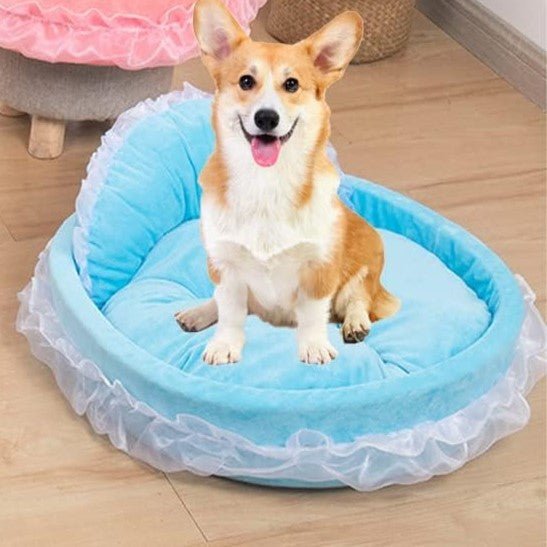Lit Pour Chien - CuteLaceDogBedâą - Bleu - Mr. Chien