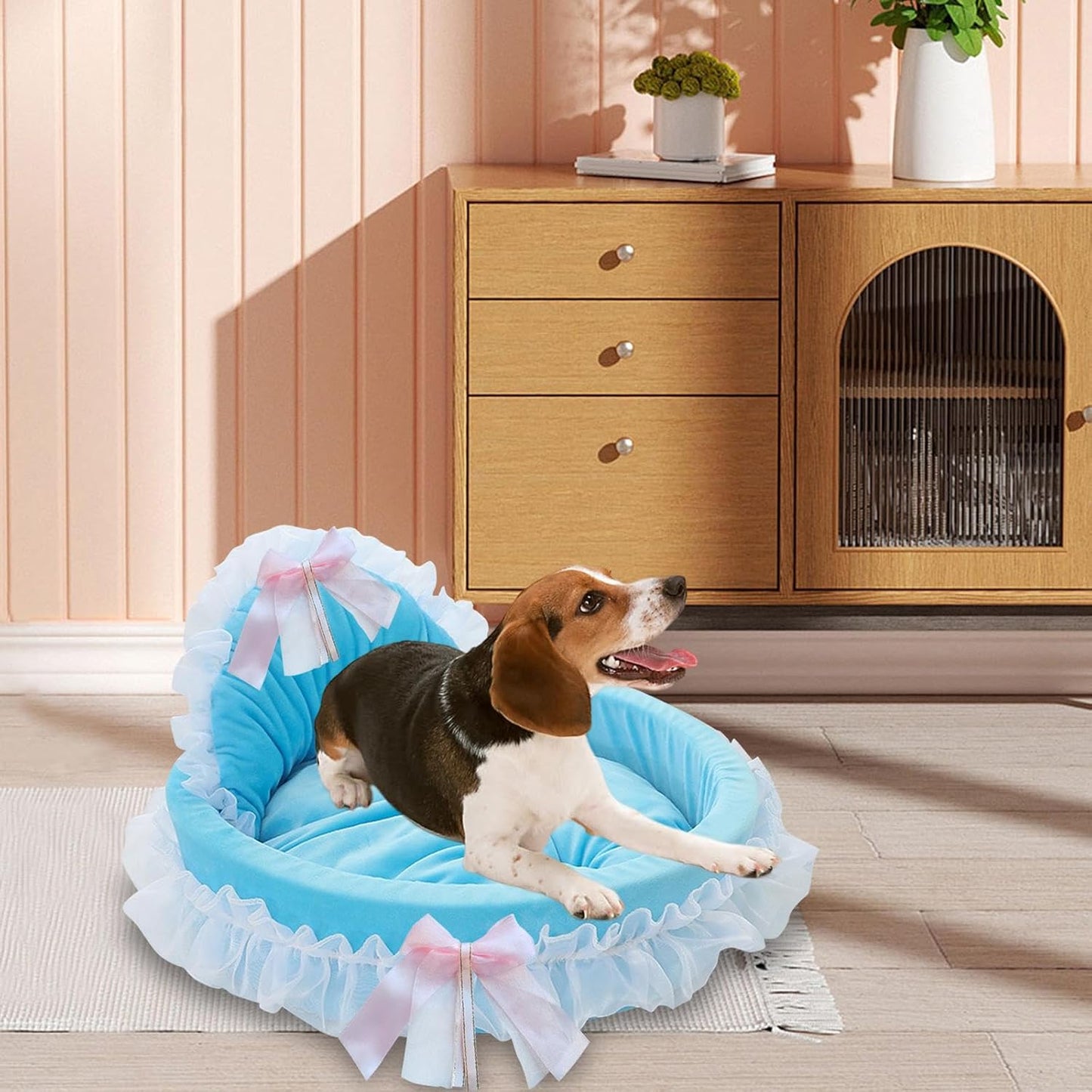 Lit Pour Chien - CuteLaceDogBedâą - Bleu - Mr. Chien