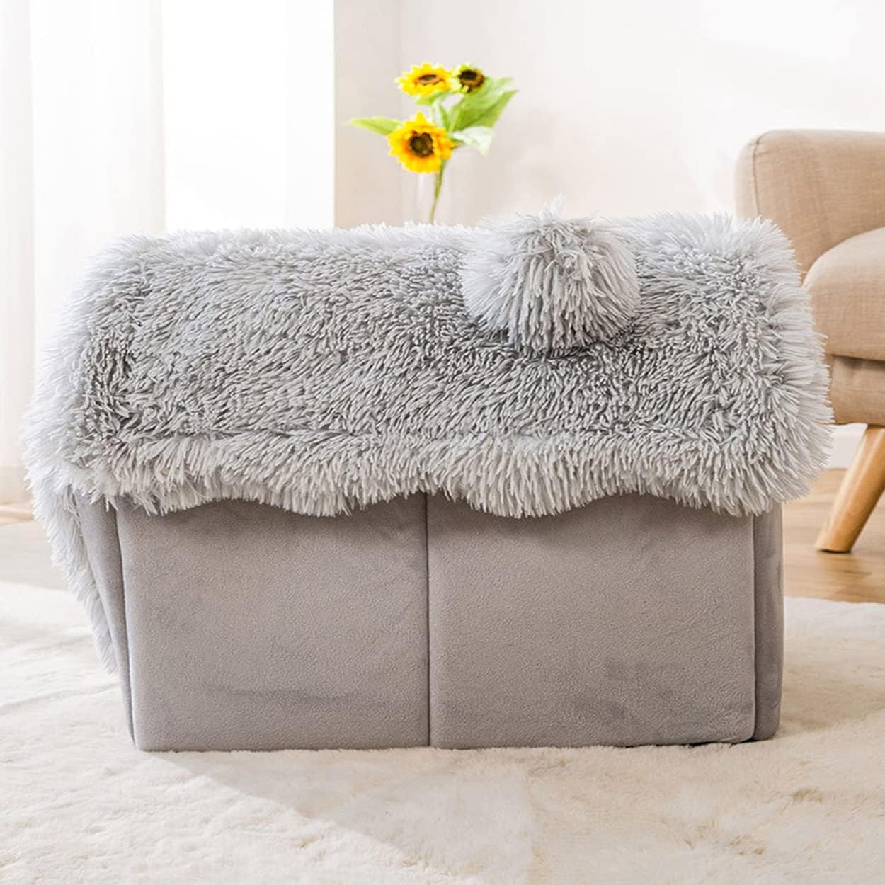 Niche pour Chien - ComfortableDogHouse™ - Gris Fourrure - Mr. Chien