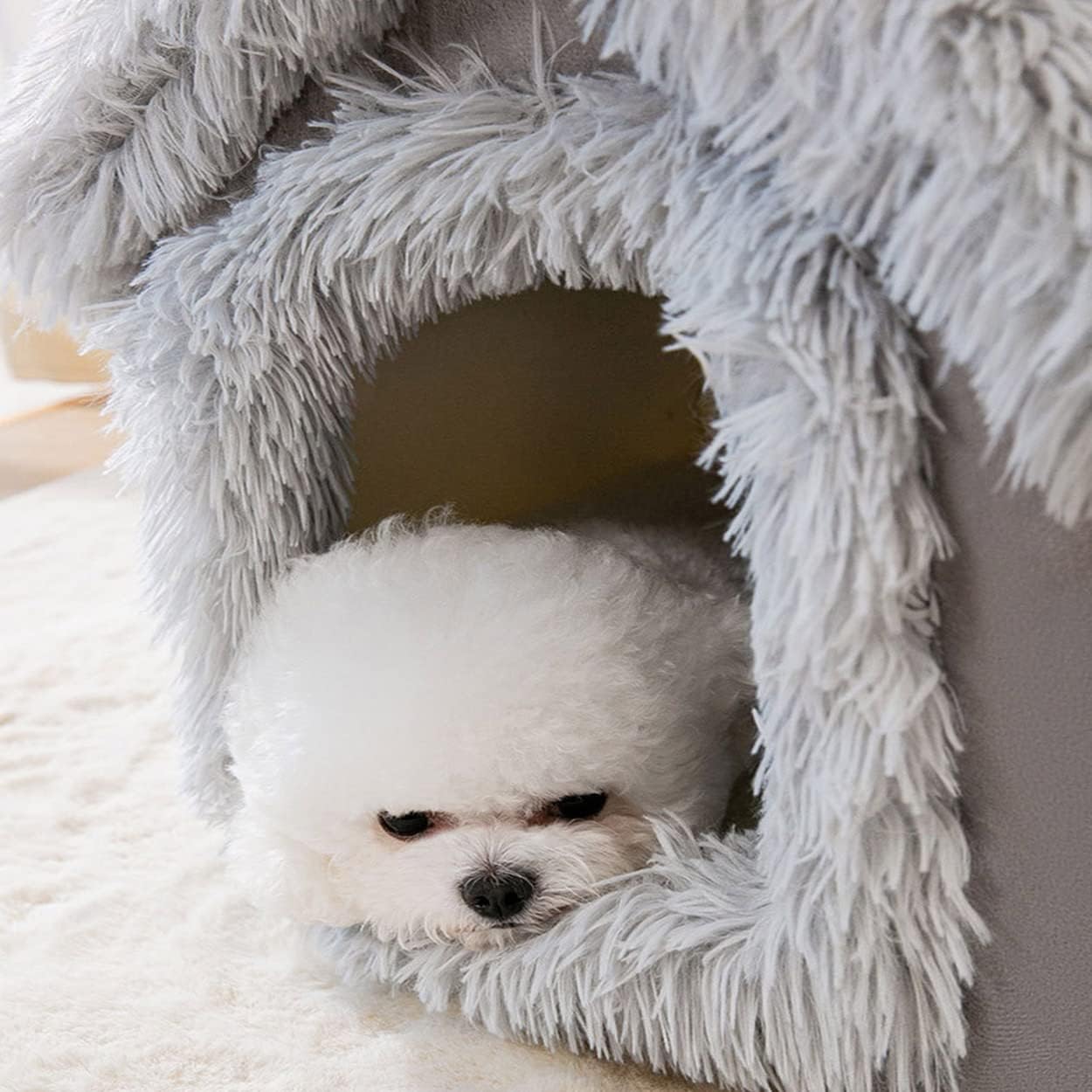 Niche pour Chien - ComfortableDogHouse™ - Gris Fourrure - Mr. Chien
