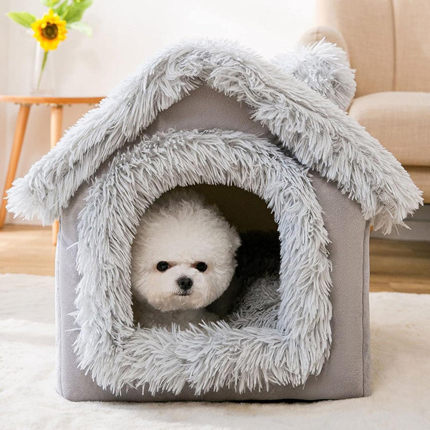 Niche pour Chien - ComfortableDogHouse™ - Gris Fourrure - Mr. Chien