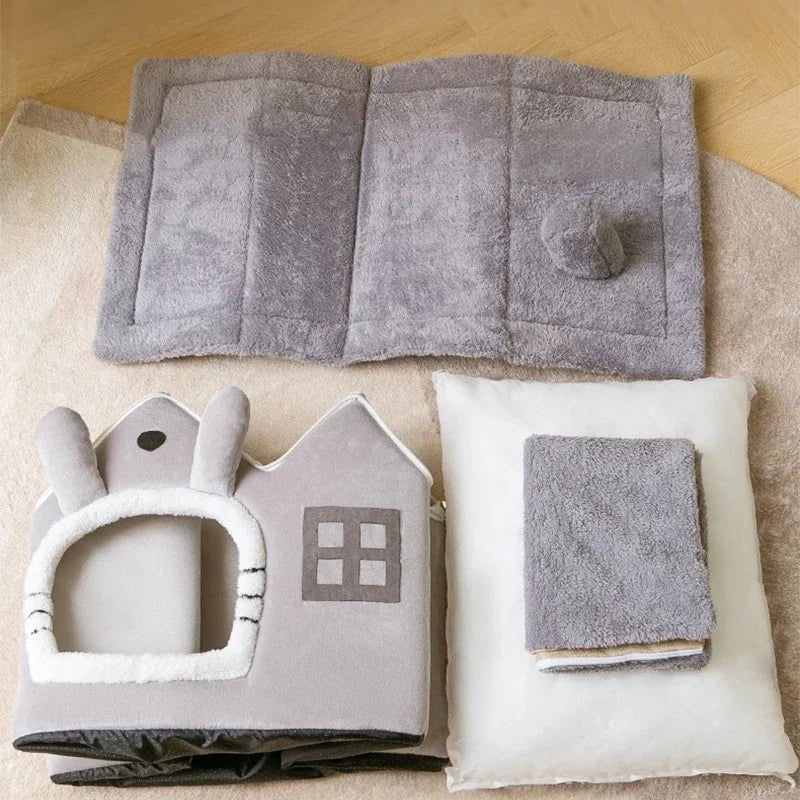 Niche pour Chien - ComfortableDogHouse™ - Gris Toiture Double - Mr Chien