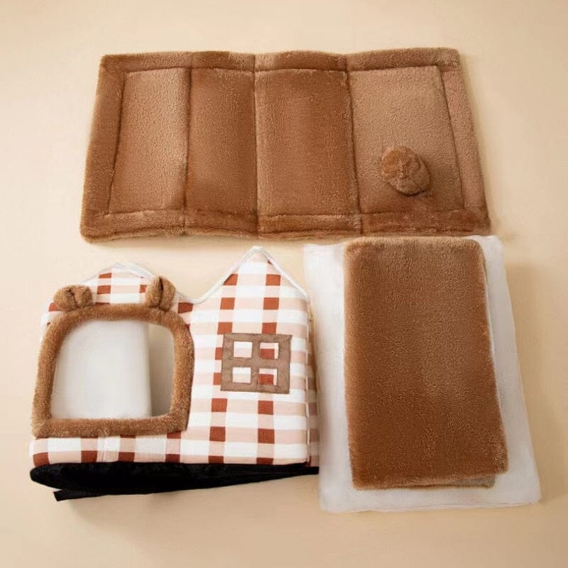 Niche pour Chien - ComfortableDogHouse™ - Marron Toiture Double - Mr. Chien