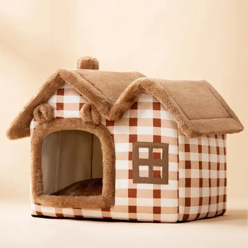 Niche pour Chien - ComfortableDogHouse™ - Marron Toiture Double - Mr. Chien