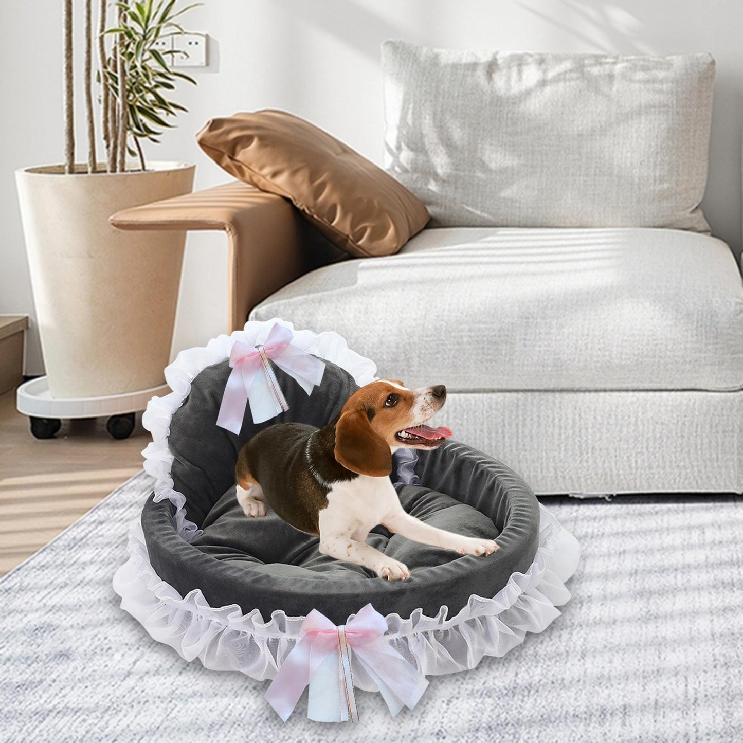 Lit Pour Chien - CuteLaceDogBed™ - Gris - Mr. Chien