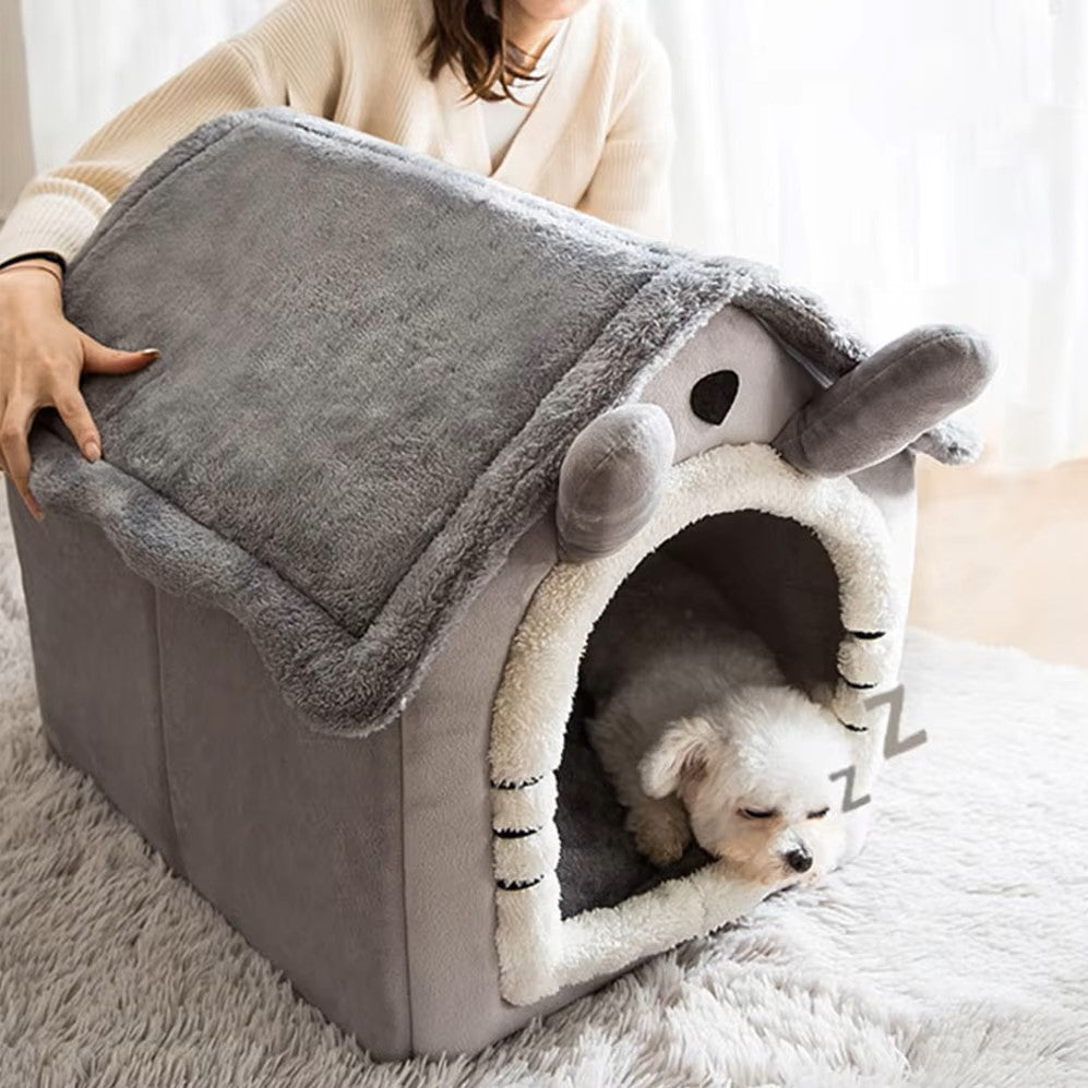 Niche Chien - ComfortableDogHouse™ - Toit simple gris - Mr. Chien